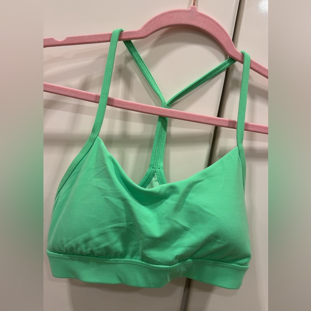 Lululemon Women's Neon Green Flow Y Nulu Sports Bra - Picture 3 of 5